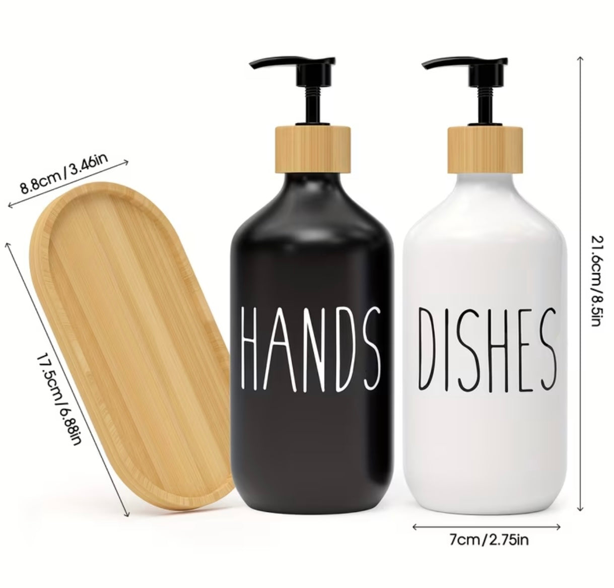 Set of 2 plastic soap dispensers