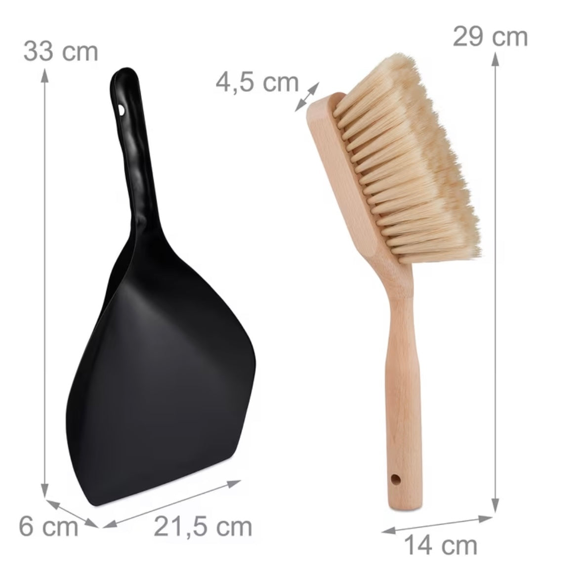 Kit per pulizia-scopa e paletta
