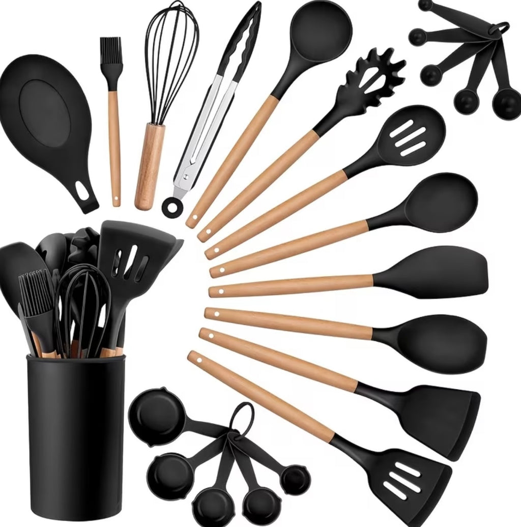23-piece silicone utensil set, kitchen utensil set