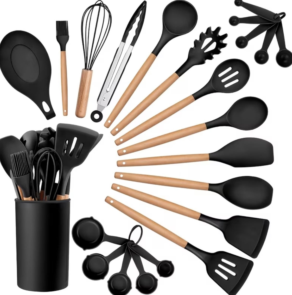 23-piece silicone utensil set, kitchen utensil set
