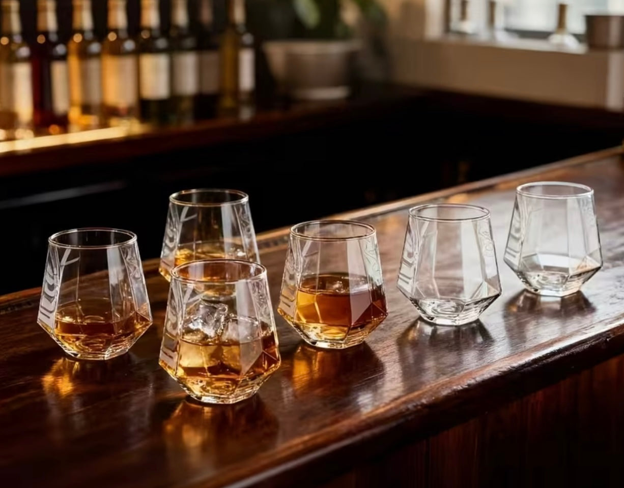 Set of 6 glass cocktail glasses