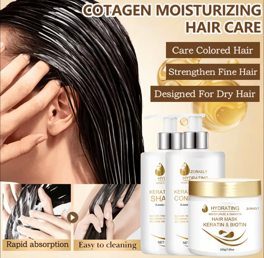 ZORAELY Hair Care Set with Keratin and Biotin