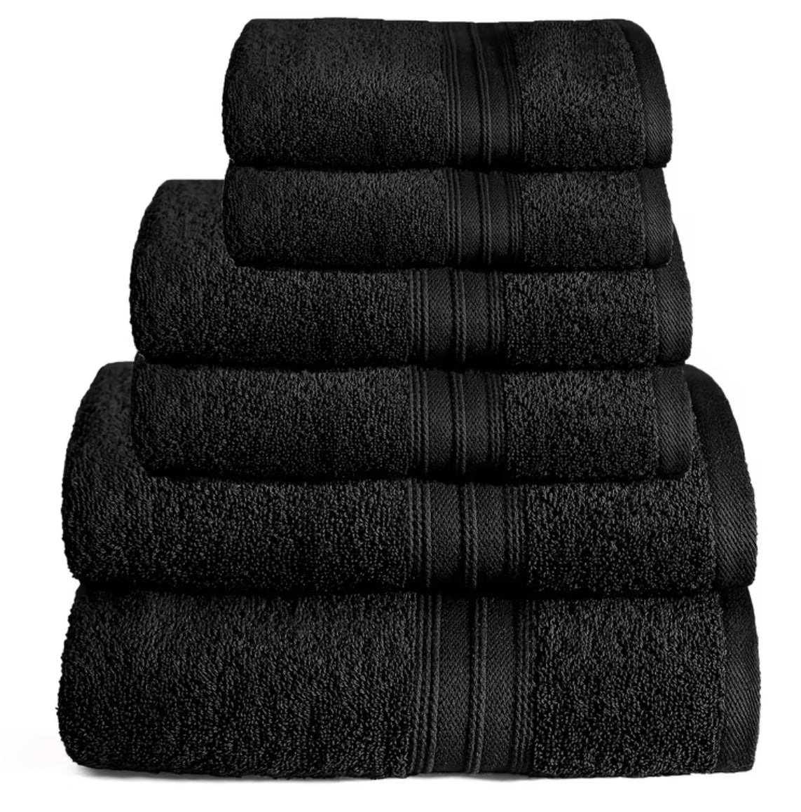 Set di Asciugamani 6 Pezzi 100% Cotone