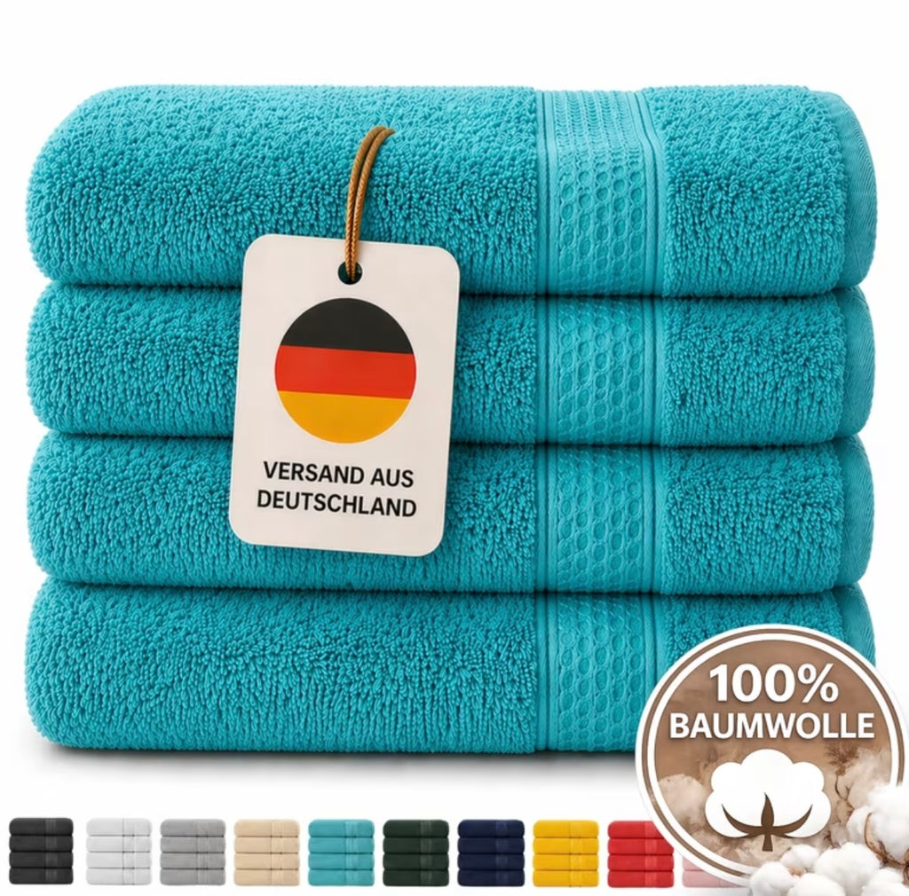 Set of 4 bath towels for shower and sauna