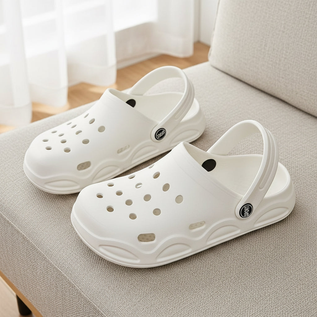 Women's shoes with thick non-slip EVA soles with holes