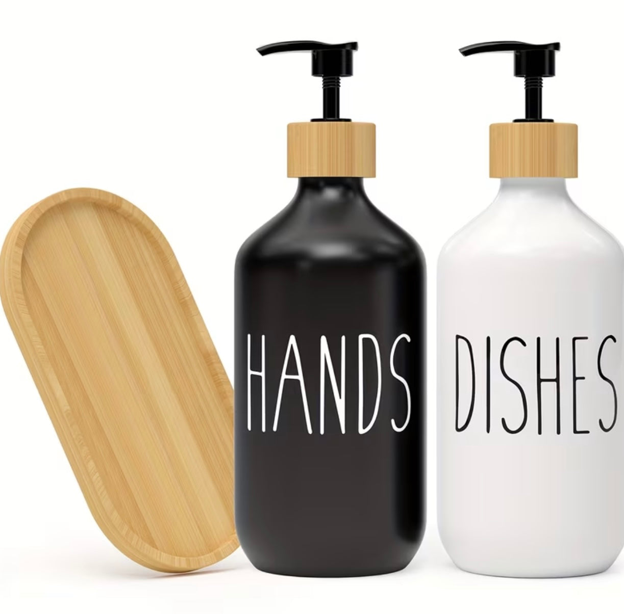 Set of 2 plastic soap dispensers