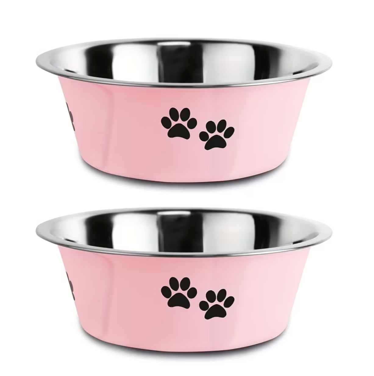Set of 2 stainless steel dog bowls