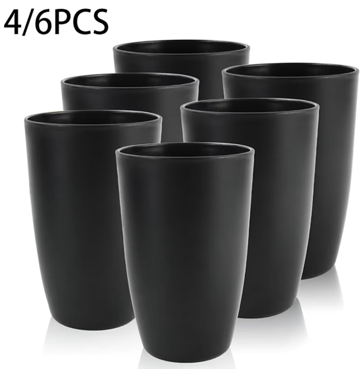 Set of reusable plastic glasses