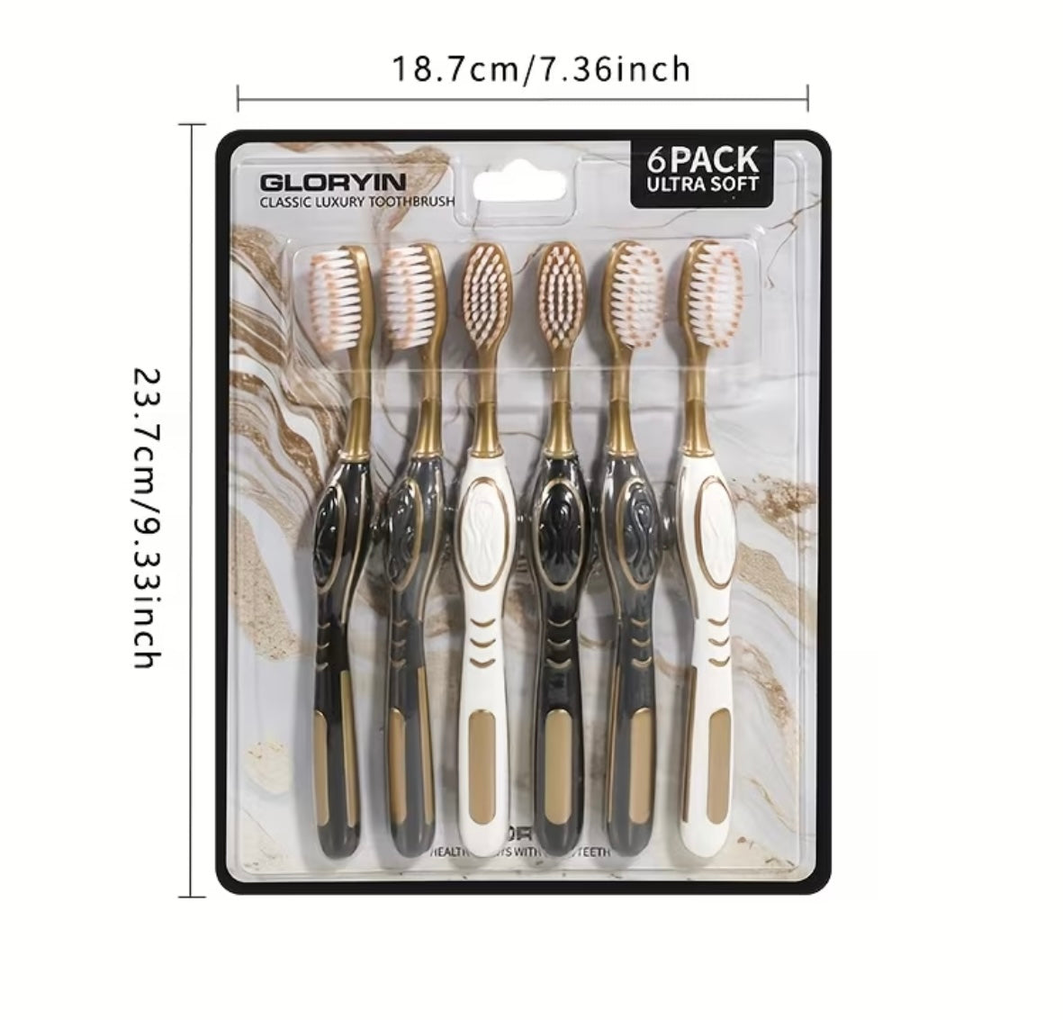 Set 6 pezzi spazzolini eleganti