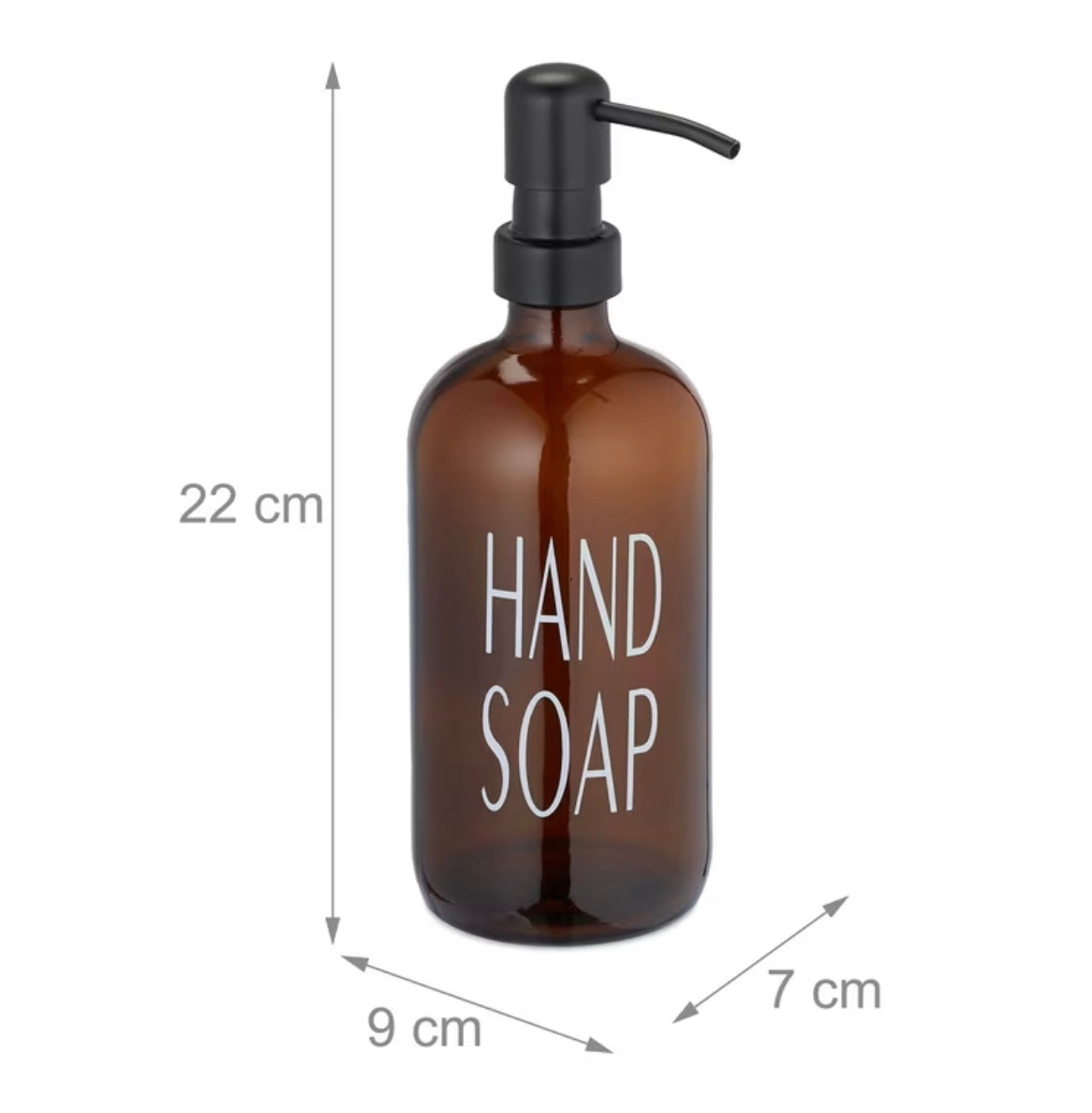 2 x Dispenser di Sapone in Vetro Marrone - 500 ml