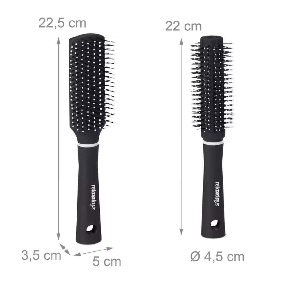 4 Spazzole nere per capelli