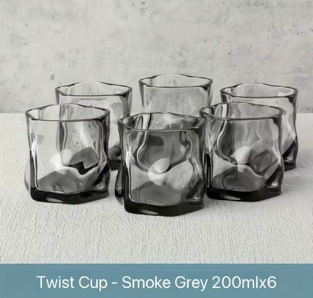 6 pieces - Creative woven glass glass