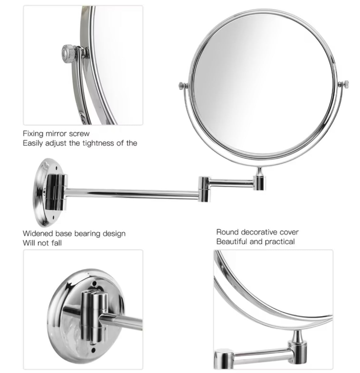 1 specchio da bagno 20 cm 3X