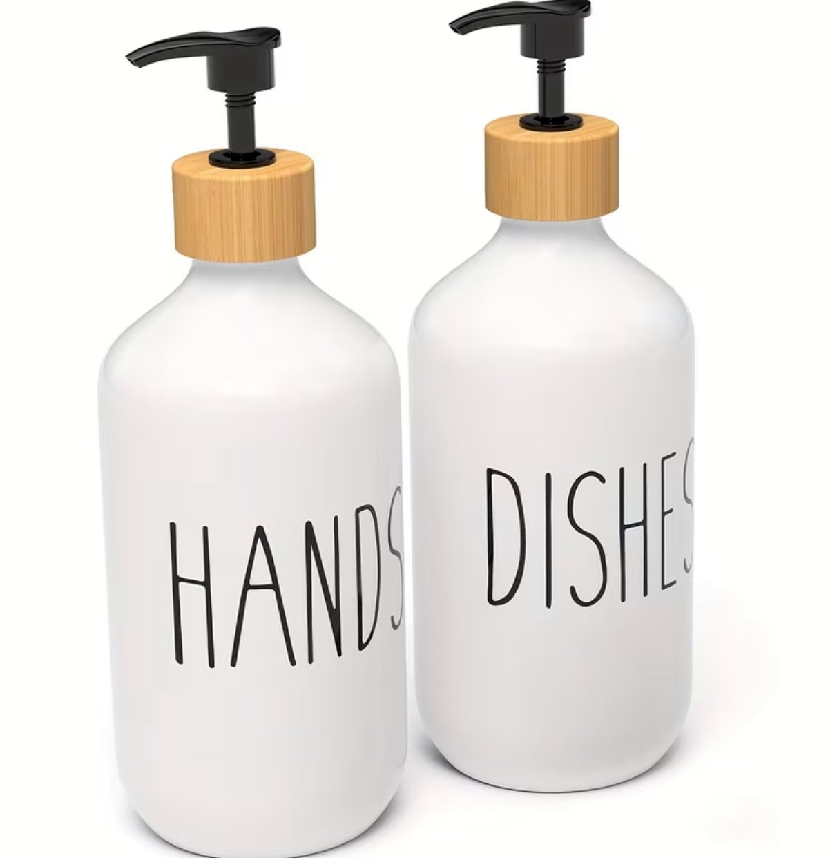 Set of 2 plastic soap dispensers