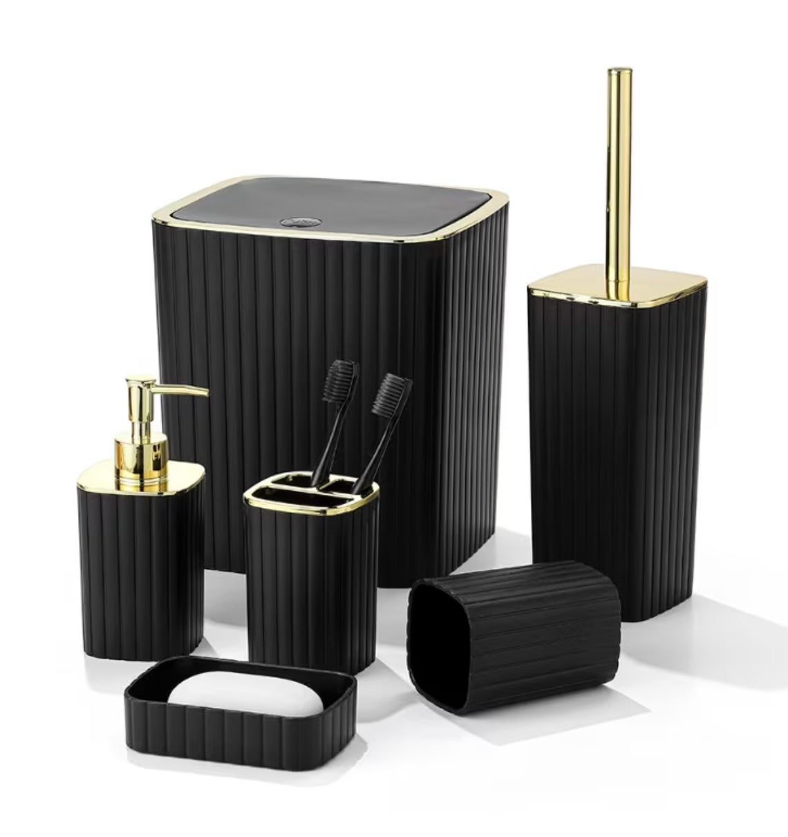 Set da 6 pezzi di accessori per il bagno