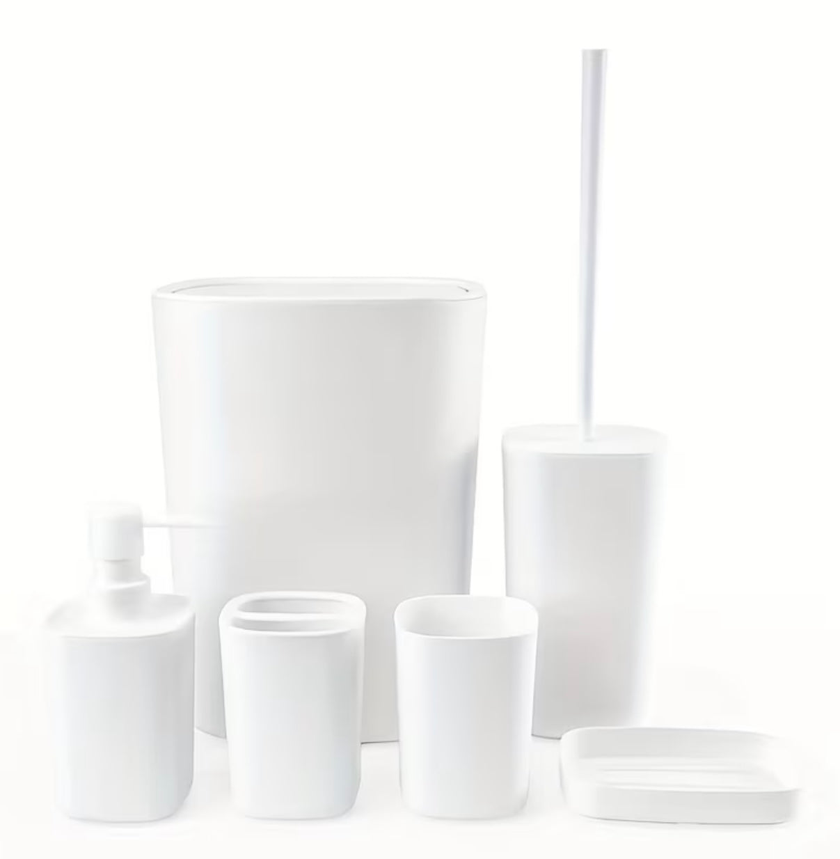 6 Pieces Modern Plastic Bathroom Set Complete