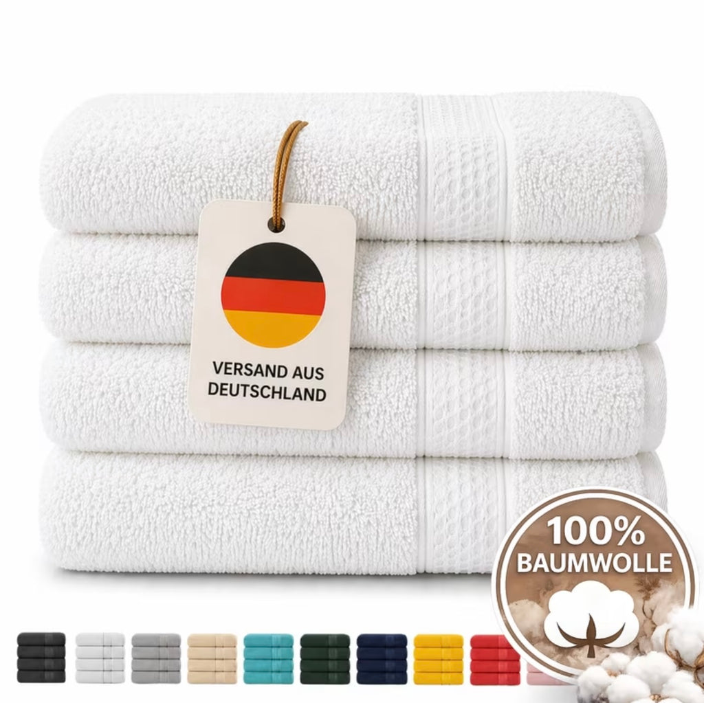 Set of 4 bath towels for shower and sauna