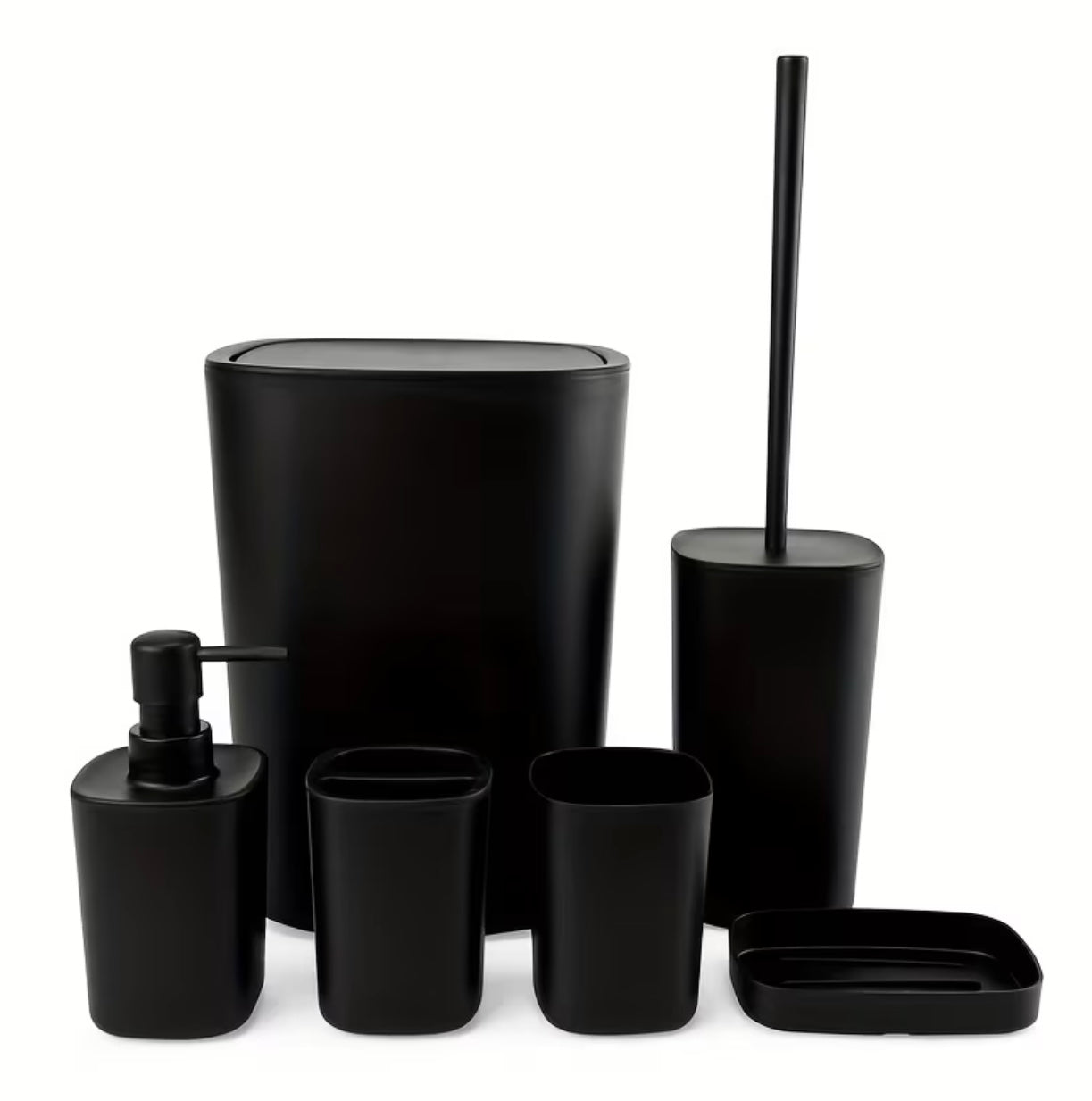 6 Pieces Modern Plastic Bathroom Set Complete