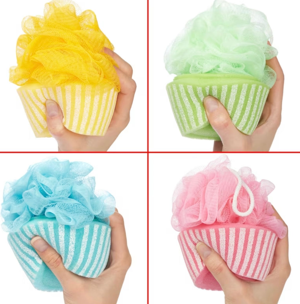 Set da 4 Pezzi Spugna da Bagno Spugna Doccia