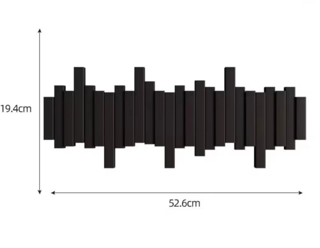 Appendiabiti da parete in legno nero