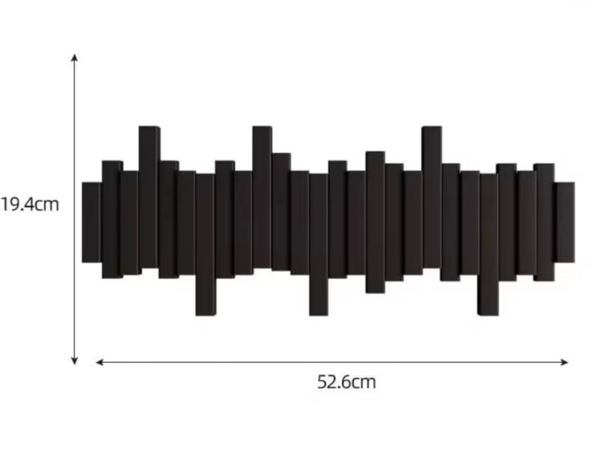 Appendiabiti da parete in legno nero