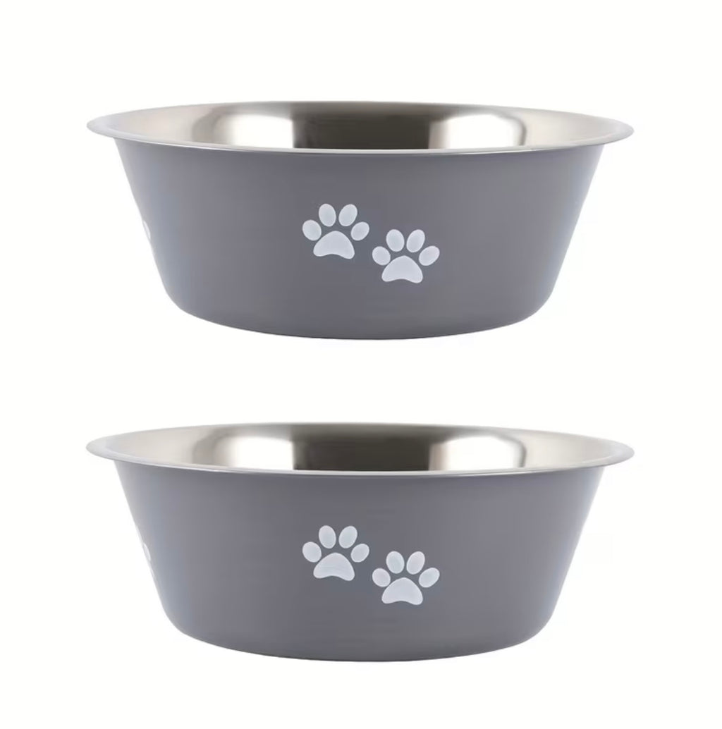 Set of 2 stainless steel dog bowls