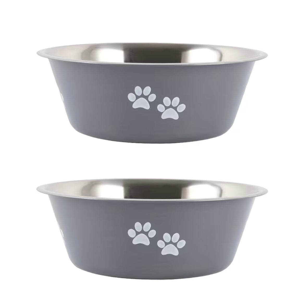 Set of 2 stainless steel dog bowls