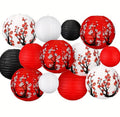 Set of 9 Japanese Cherry Blossom Lanterns