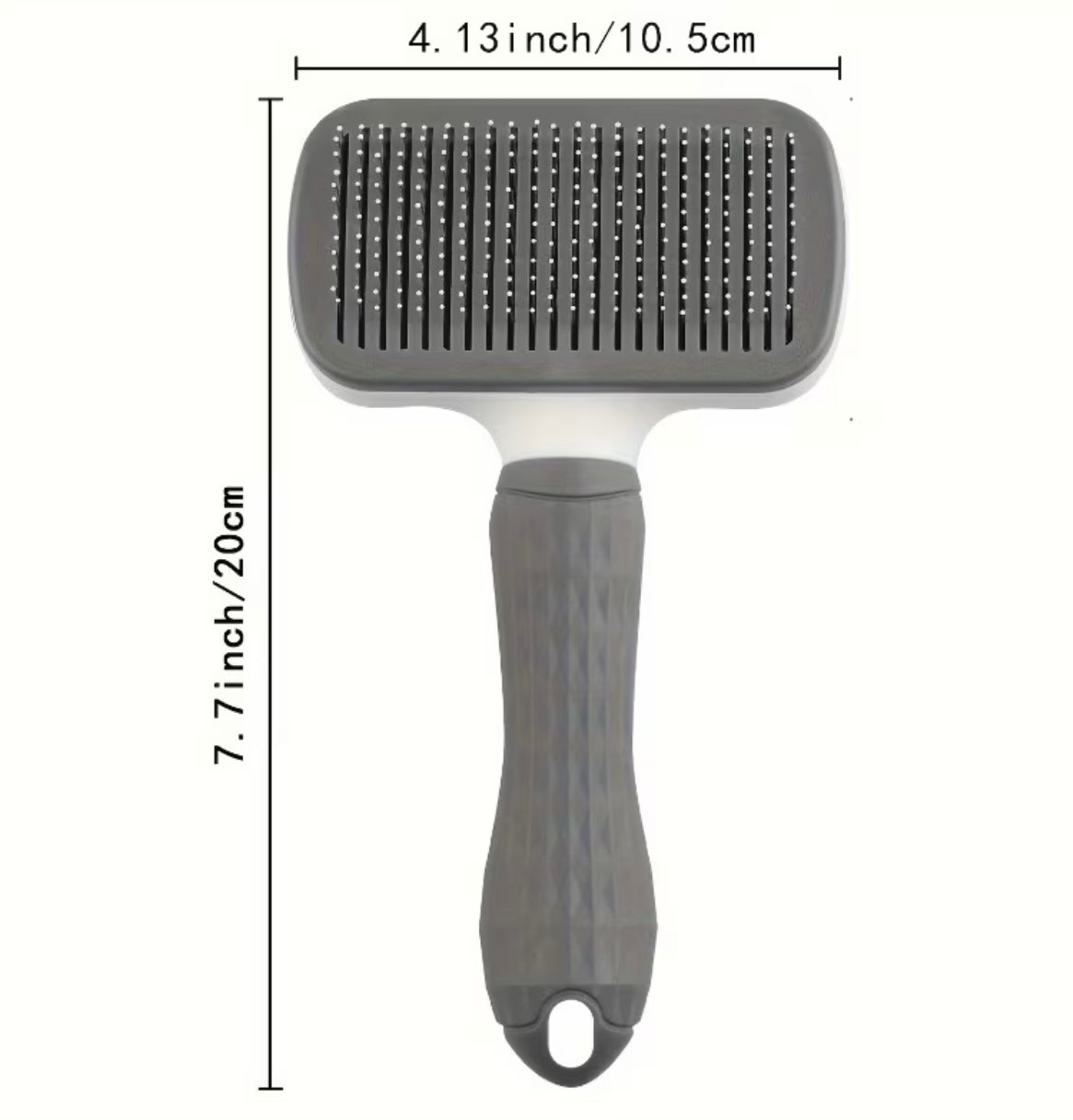Self-cleaning rake brush for cat grooming