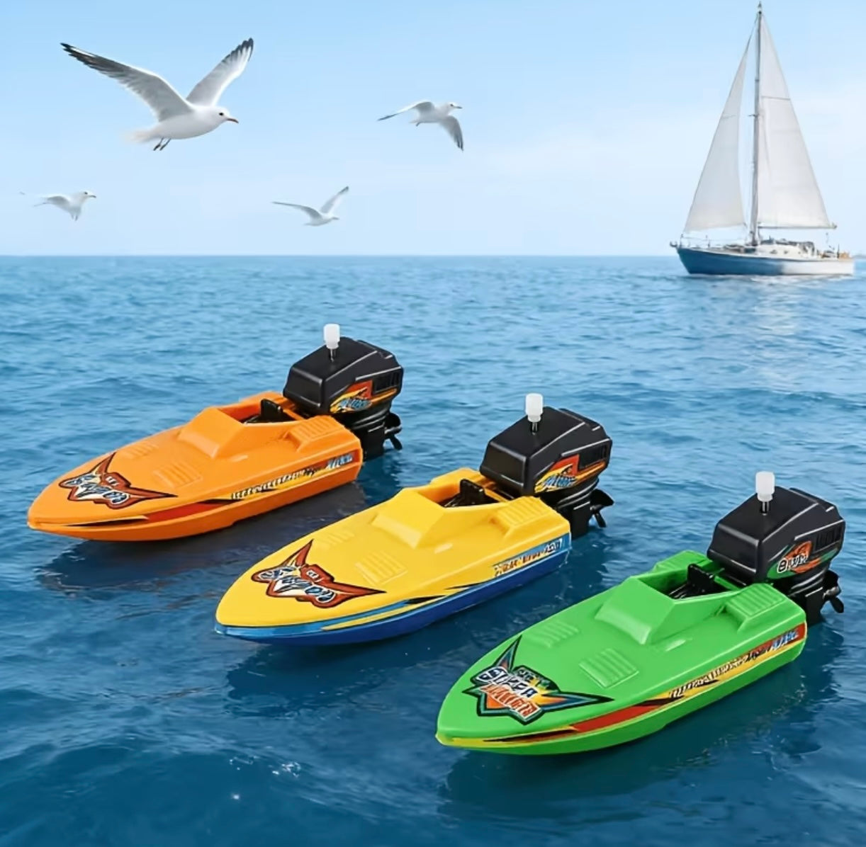 Toy boats with charge 2/4 pcs