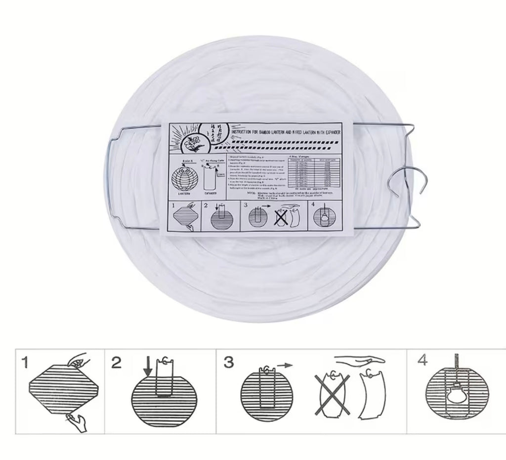 Set of Mixed White Paper Lanterns of 18 Pieces