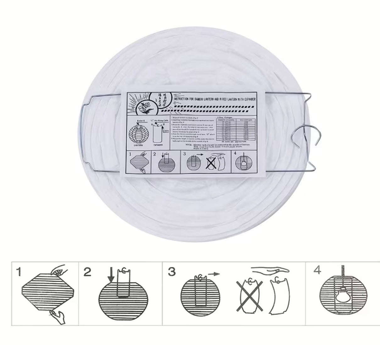 Set of Mixed White Paper Lanterns of 18 Pieces