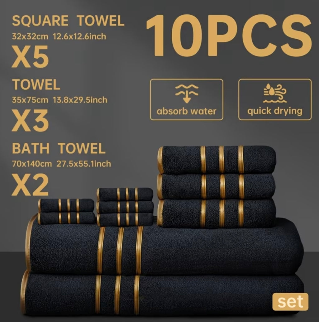 10-piece coral fleece towel set