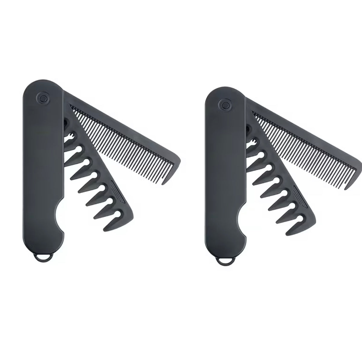 New portable unisex folding comb with three interchangeable teeth