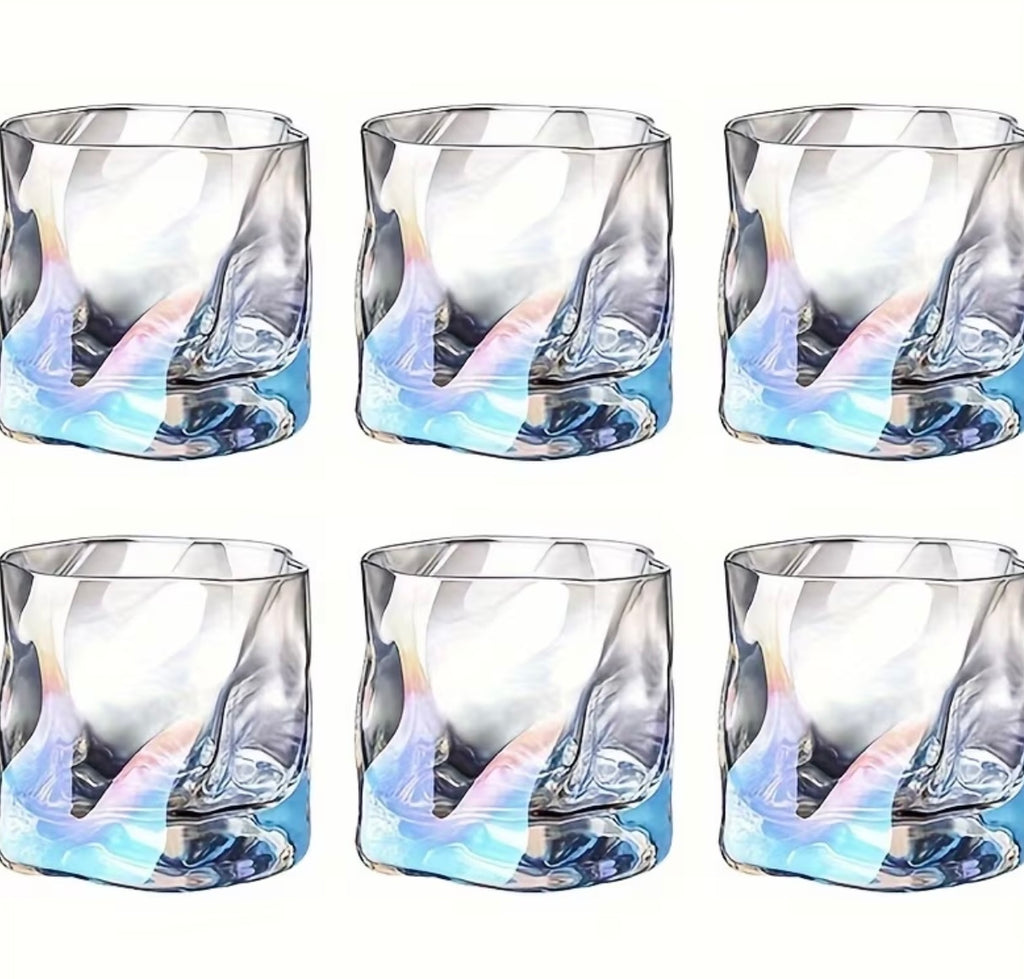 6 pieces - Creative woven glass glass