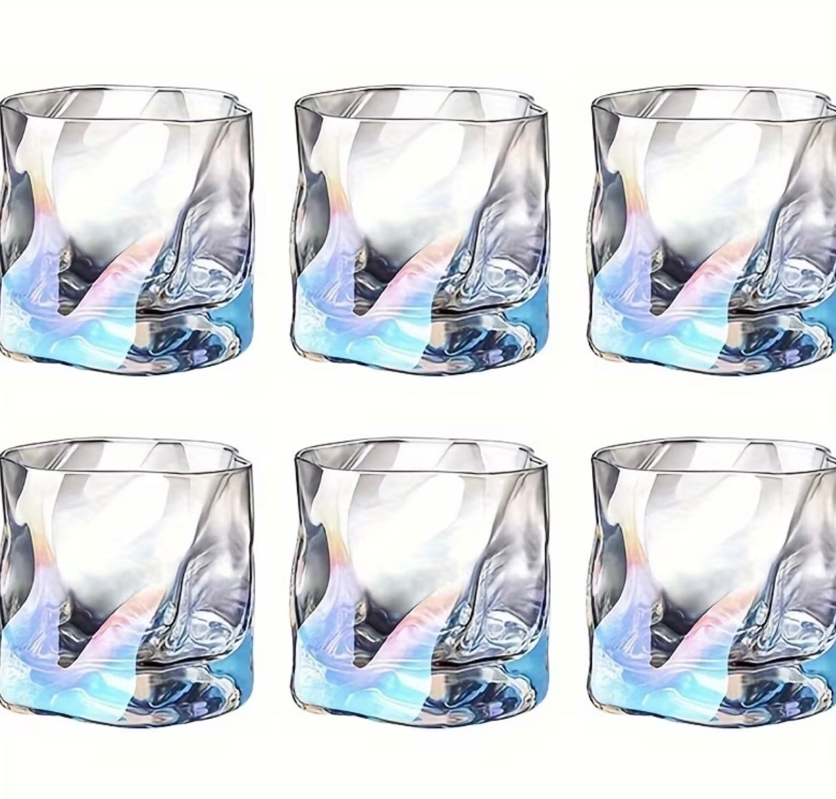 6 pieces - Creative woven glass glass