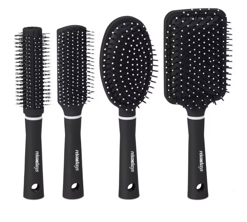 4 Spazzole nere per capelli