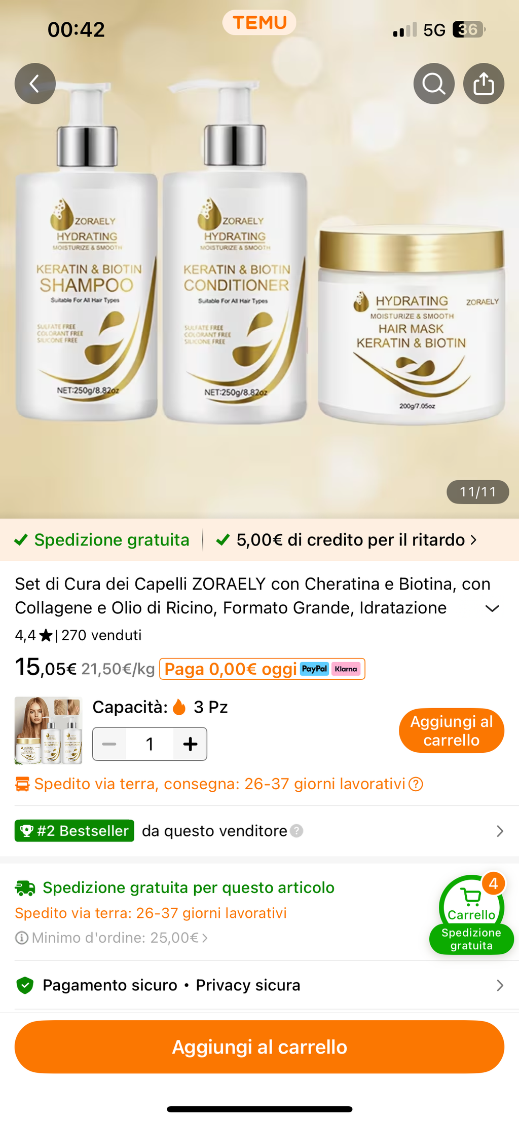 ZORAELY Hair Care Set with Keratin and Biotin