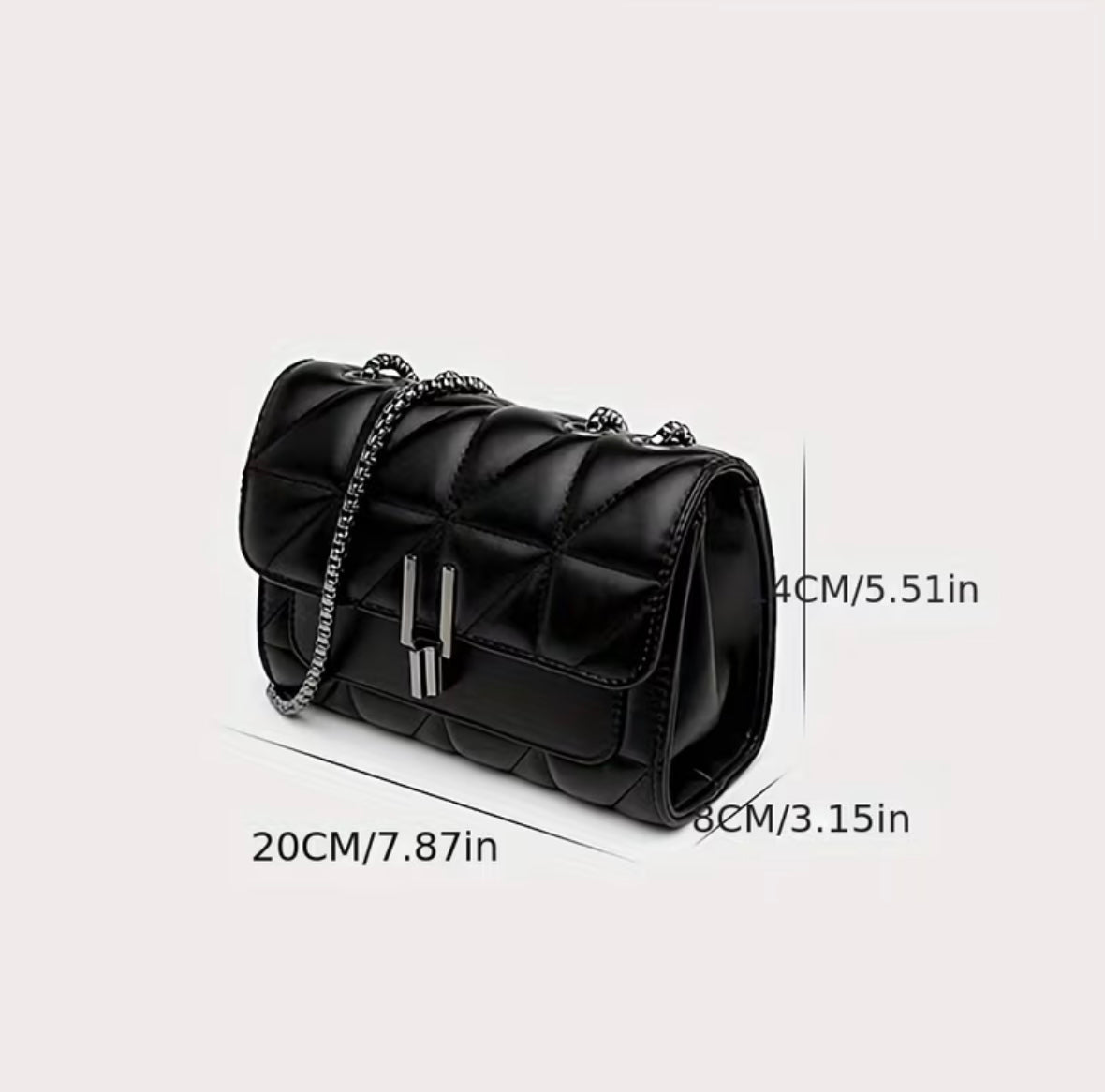 Women's black plaid shoulder bag