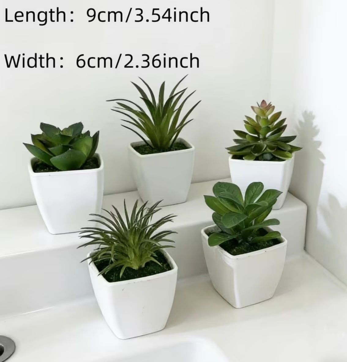 Set of 5 pieces of artificial potted plants