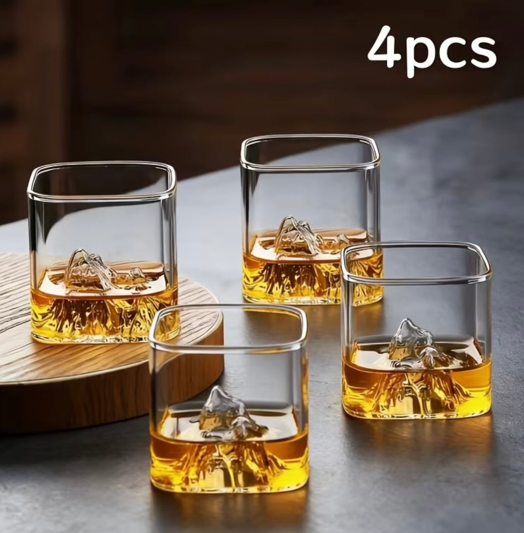 Set of 4 Modern Glass Glasses