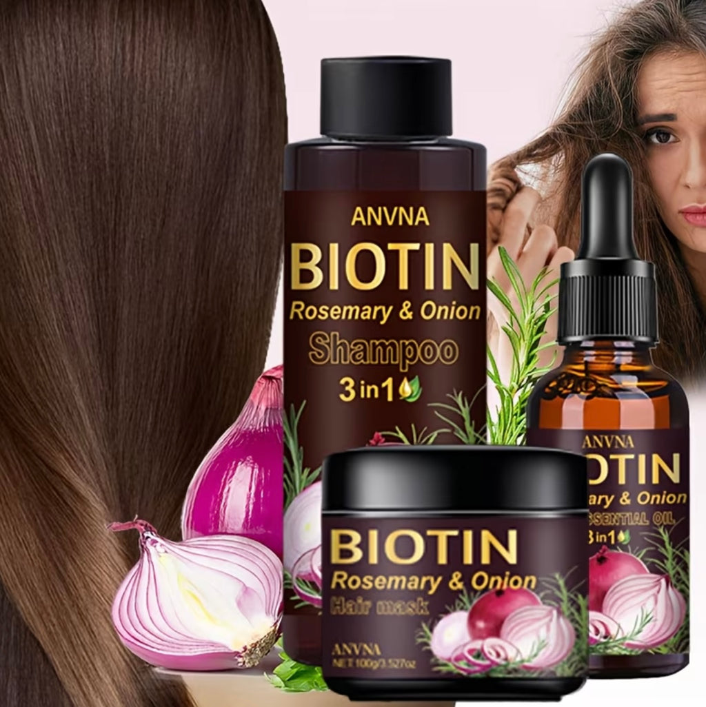 Set of 5 pieces for onion and biotin hair care