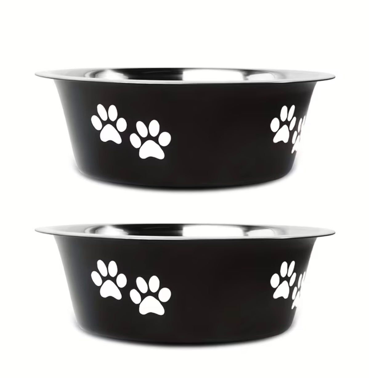 Set of 2 stainless steel dog bowls