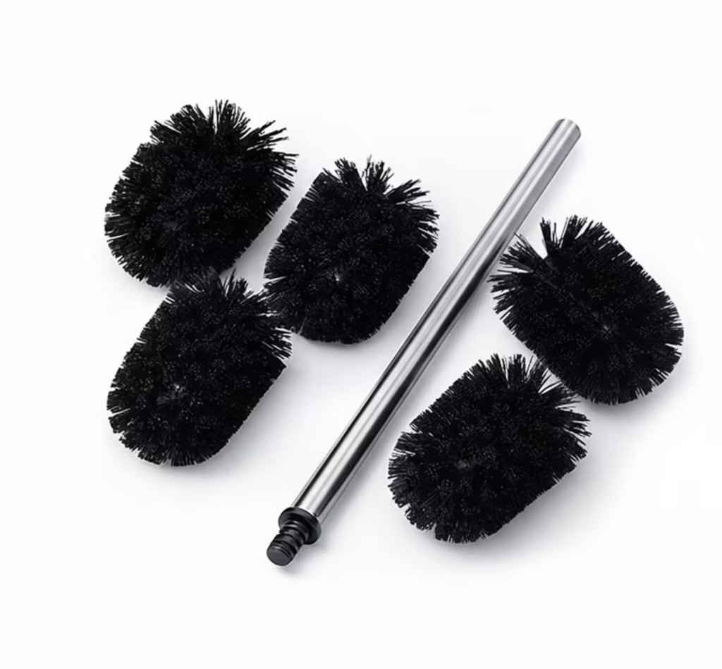 Set di 6 spazzole WC in nero/argento