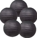 5 black paper lanterns