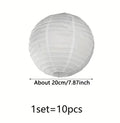 10 pieces - Decorative white paper lanterns
