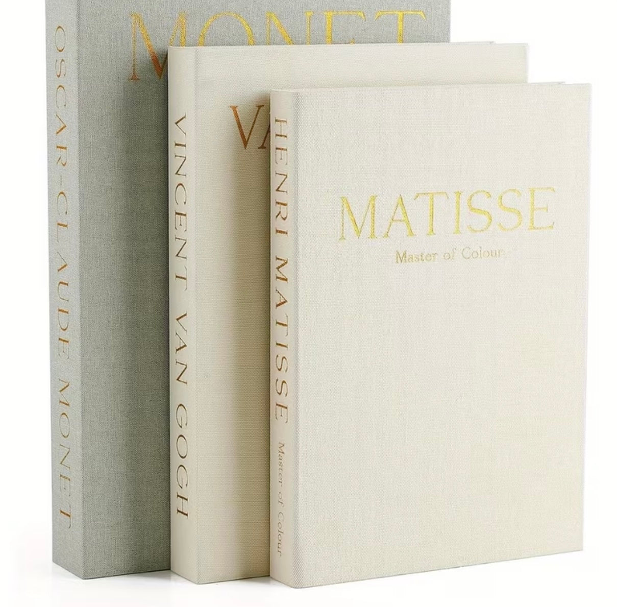 Set of 3 pieces, Decorative book for the home, Decorative linen book