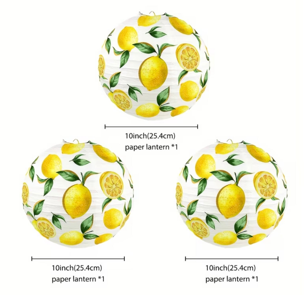 Set of 3 Sunny Lemon Paper Lanterns