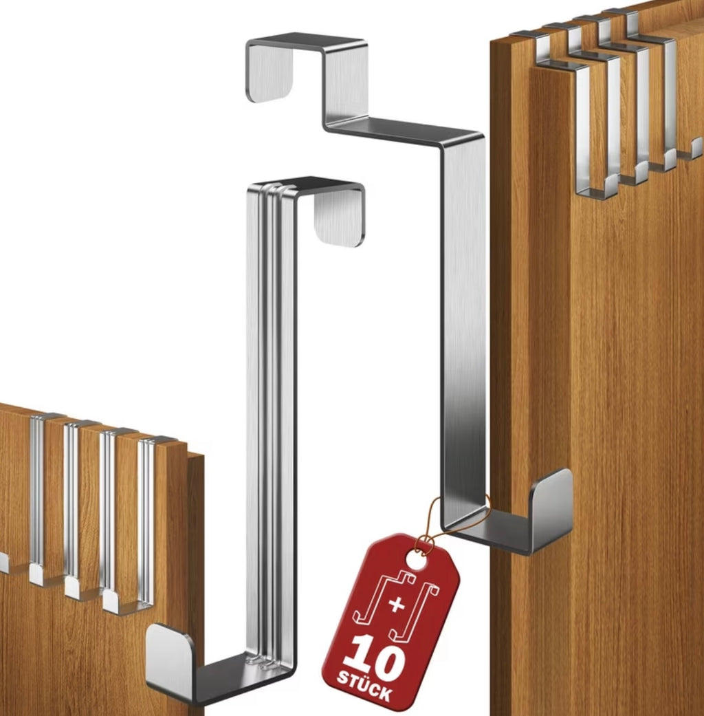 Ganci da porta Lindenstein, set da 10 pezzi in acciaio inossidabile