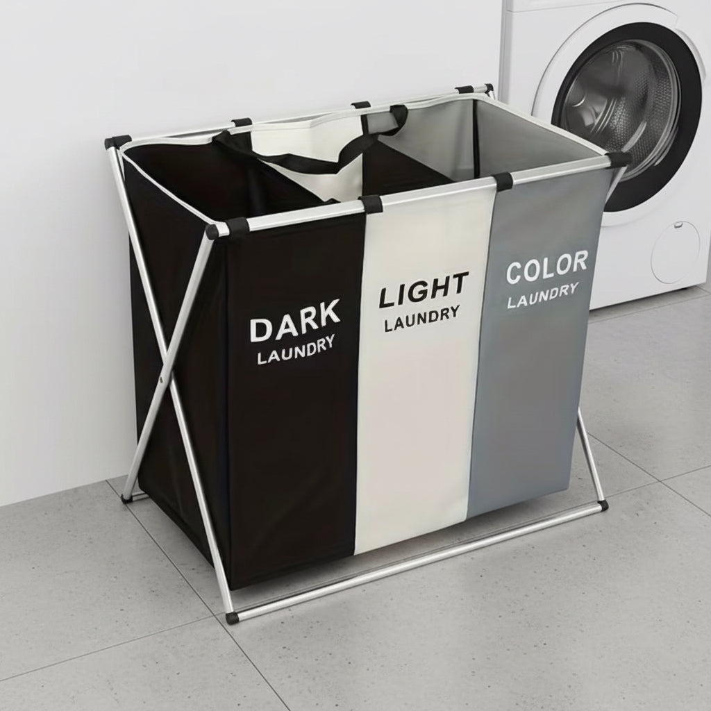 Laundry basket 1 pc, Dirty laundry basket, 3 compartments